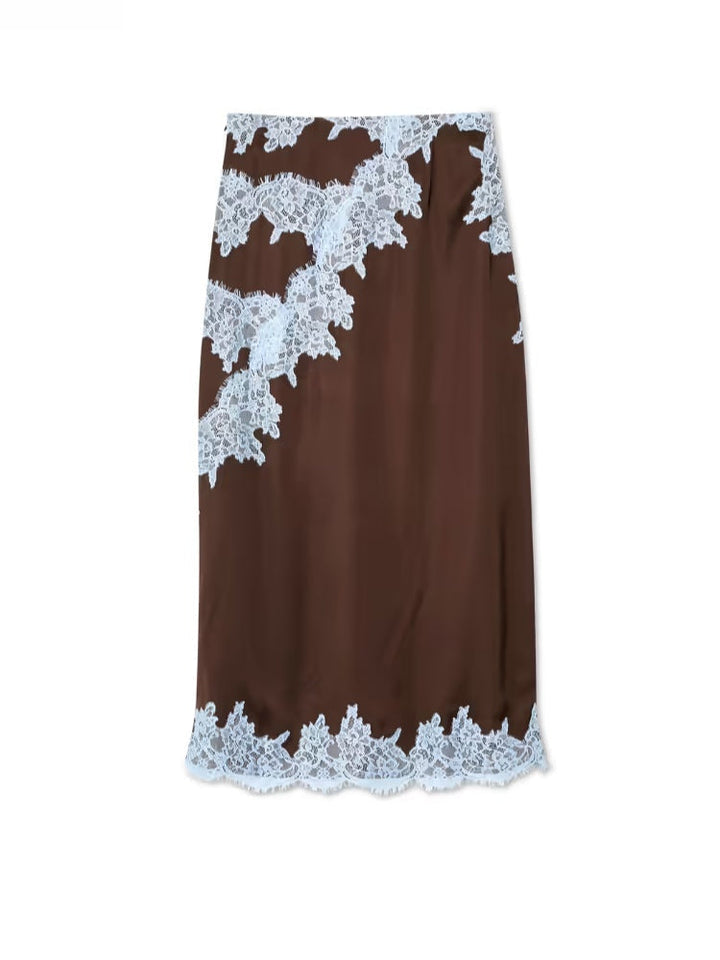Mabel™ | Elegant Blonde Panel Top & Skirt Sæt