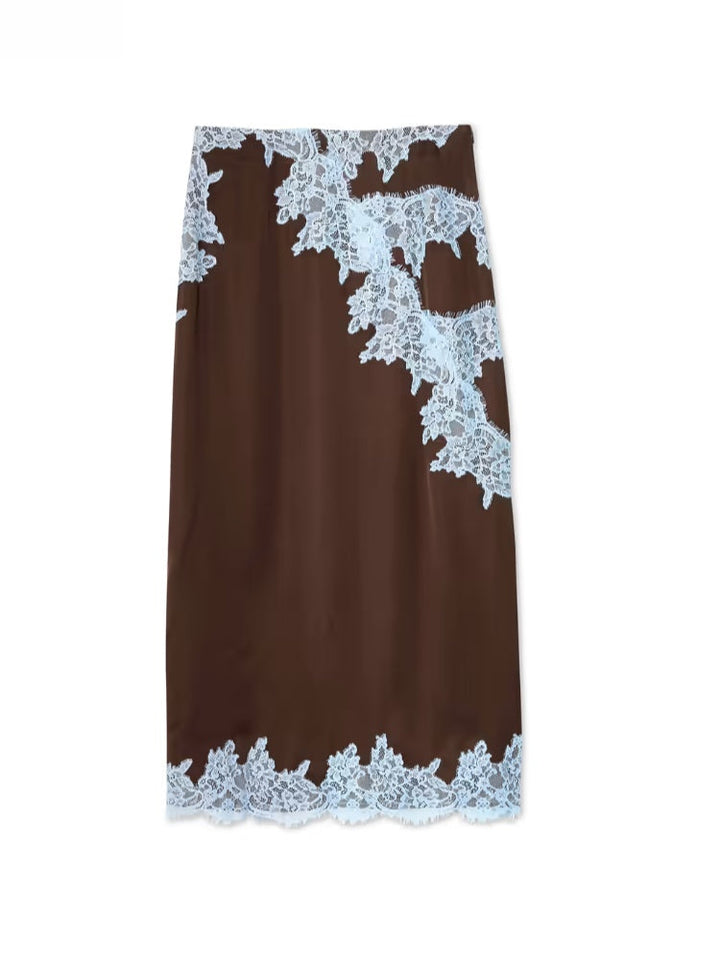 Mabel™ | Elegant Blonde Panel Top & Skirt Sæt