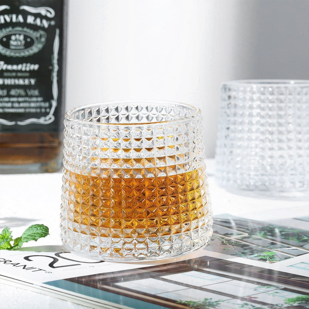 Rotérbare Klar Glas Whiskey Tumblere 5.6 oz