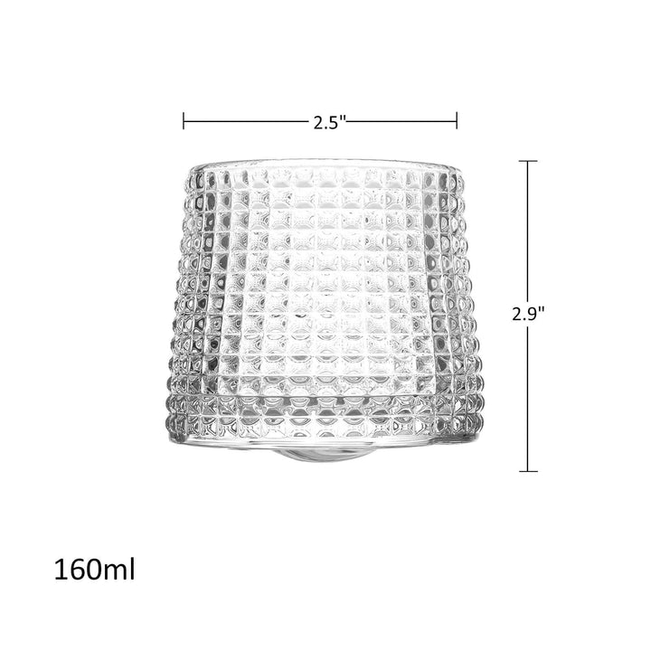 Rotérbare Klar Glas Whiskey Tumblere 5.6 oz