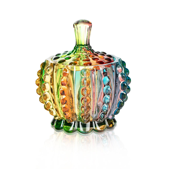 Iridescent Krystalglas Slikkrukke med Låg