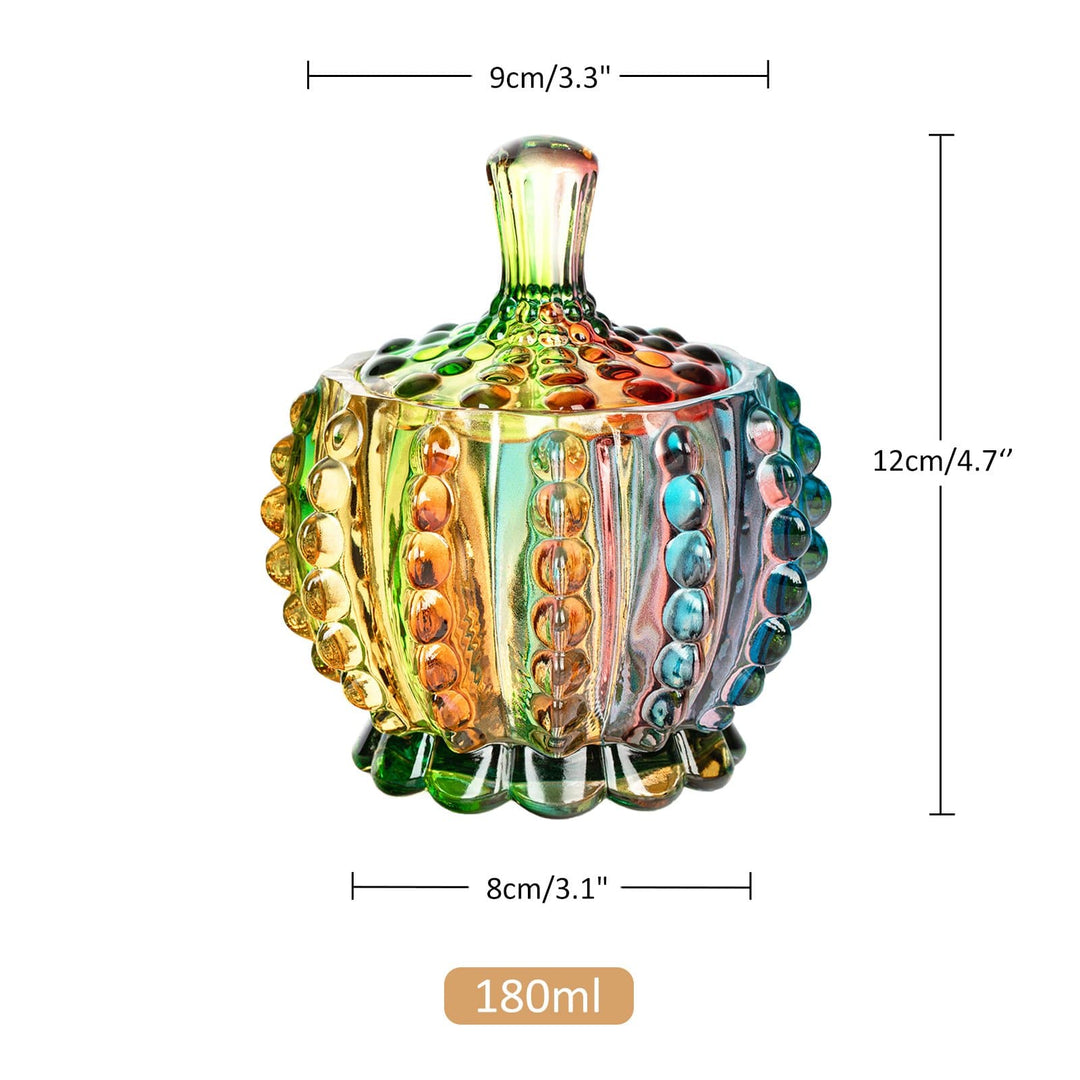 Iridescent Krystalglas Slikkrukke med Låg