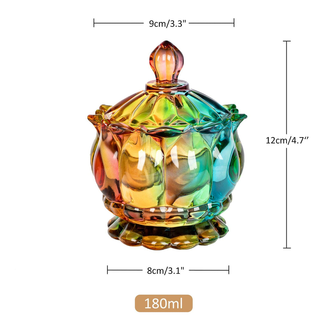 Iridescent Krystalglas Slikkrukke med Låg