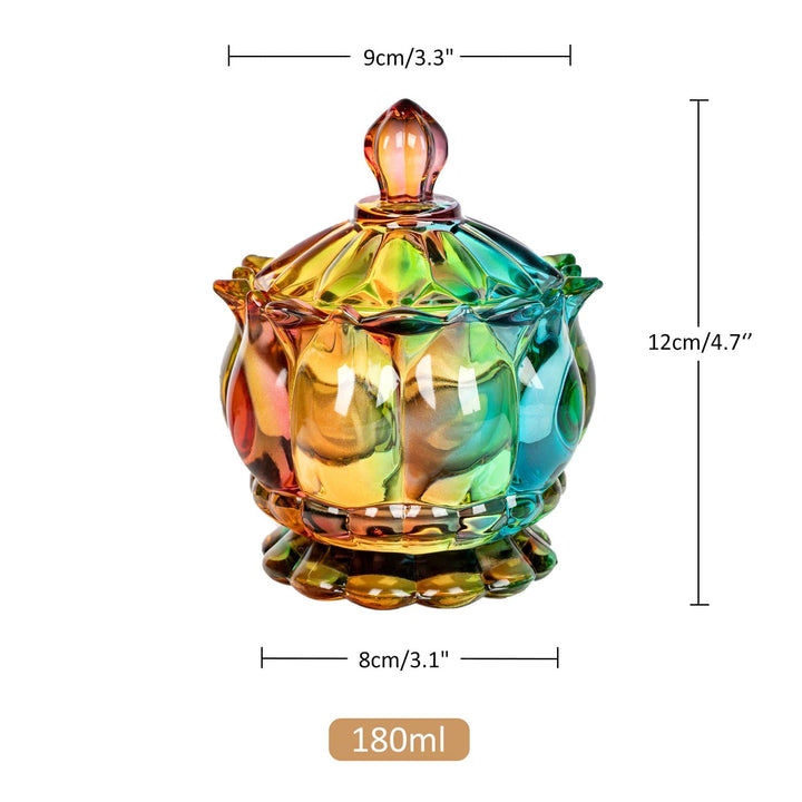 Iridescent Krystalglas Slikkrukke med Låg