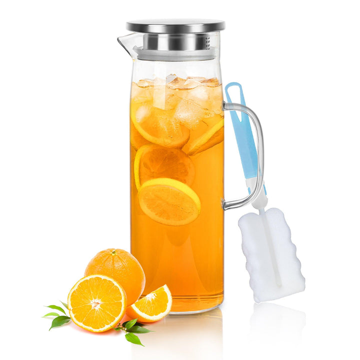 Elegant Borosilikatglas Kande med Aftageligt Låg - 51 oz