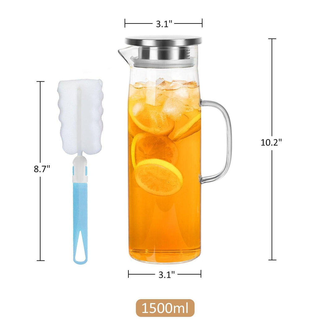 Elegant Borosilikatglas Kande med Aftageligt Låg - 51 oz