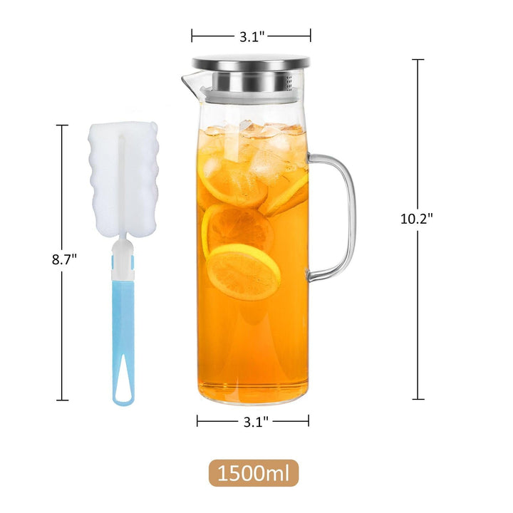 Elegant Borosilikatglas Kande med Aftageligt Låg - 51 oz