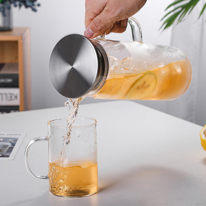 Elegant Borosilikatglas Kande med Aftageligt Låg - 51 oz