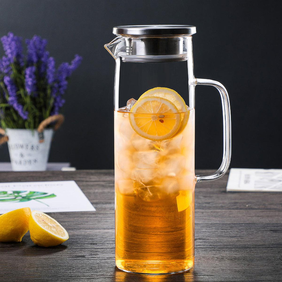 Elegant Borosilikatglas Kande med Aftageligt Låg - 51 oz