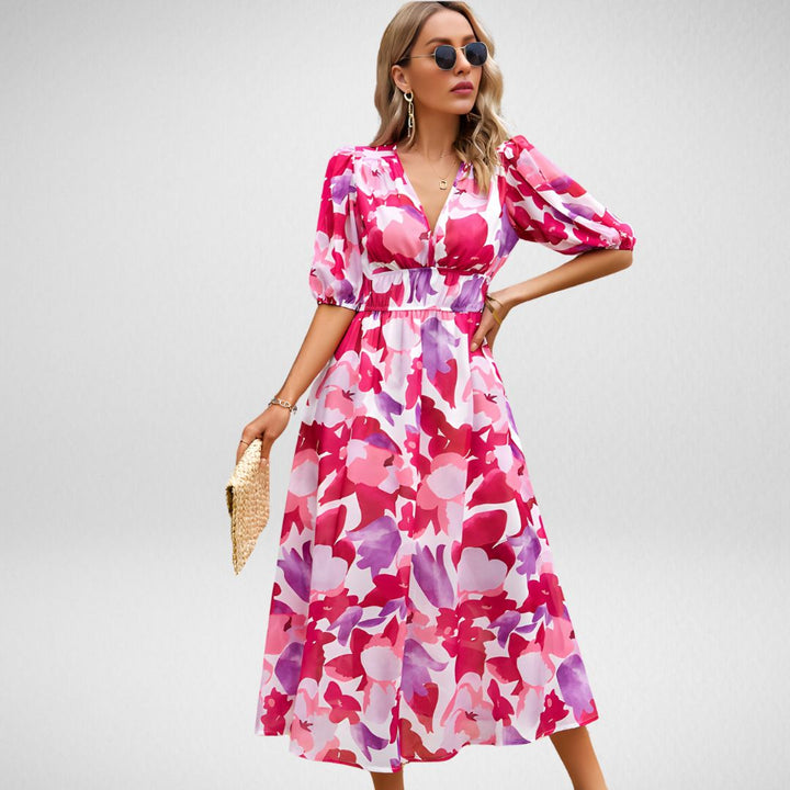 Violet | Kvinders V-Hals Flowy Elegant Kjole
