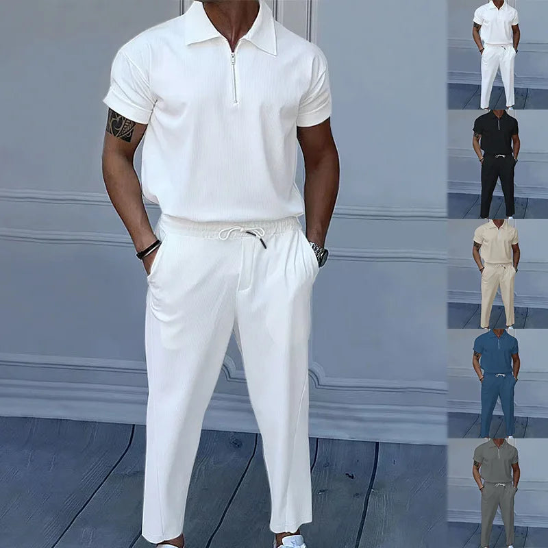 Todelt Sommeroutfit til Herre med Polo og Bukser