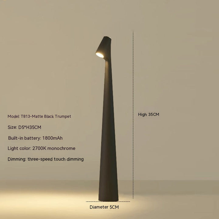 Genopladelig Trådløs LED Bordlampe i Metal og Glas