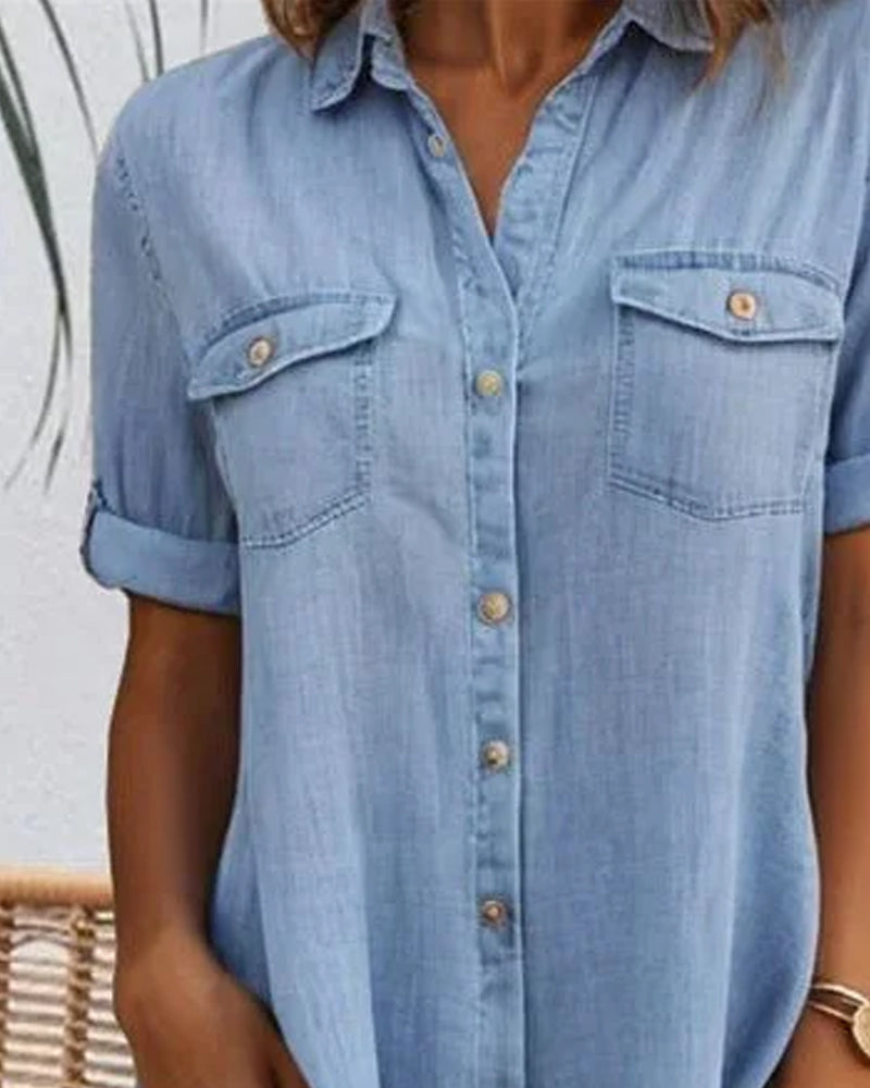 Jennifer™ | Letvægts Denim-look Kjole