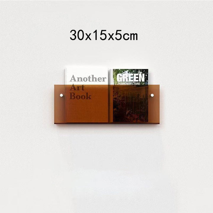 Vægmonteret Acryl Magasinholder med Flydende Effekt