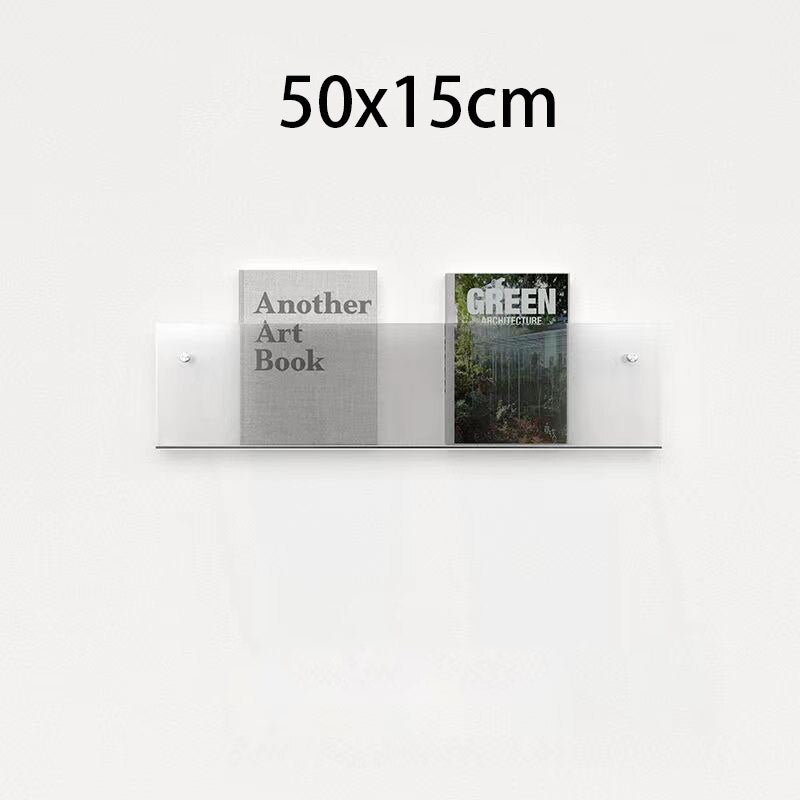 Vægmonteret Acryl Magasinholder med Flydende Effekt