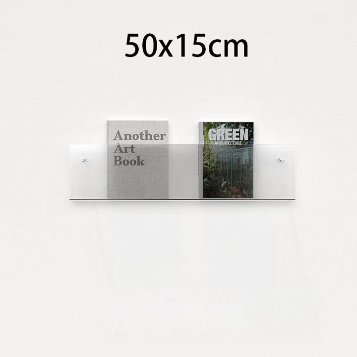 Vægmonteret Acryl Magasinholder med Flydende Effekt