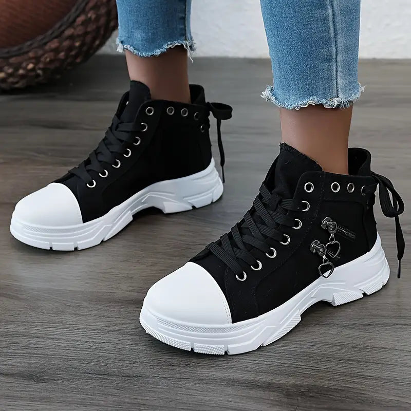 Chunky Sole High Sneakers with Decorative Details