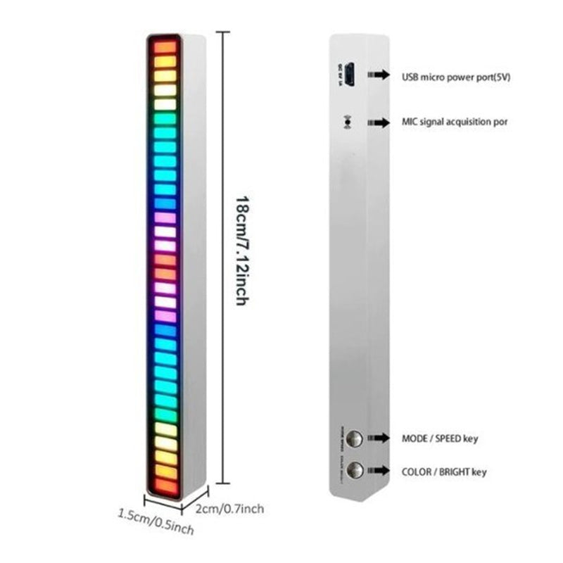 Trådløs RGB Musik Lysbar med Mikrofon