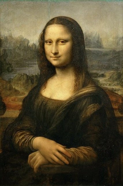 Humoristisk Mona Lisa Lærredtryk i Bomuldsstof