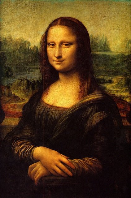 Humoristisk Mona Lisa Lærredtryk i Bomuldsstof