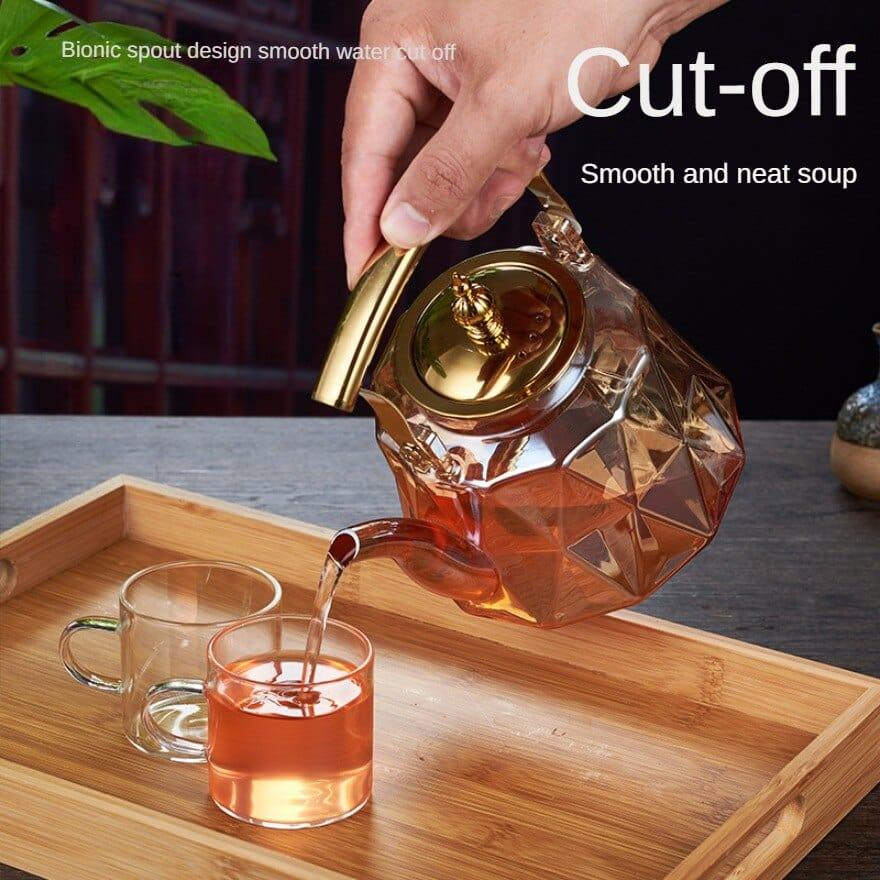 Elegant Varmebestandig Borosilikatglas Teapot med Si