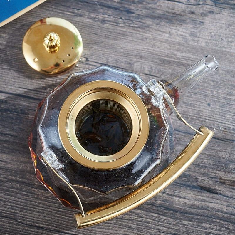 Elegant Varmebestandig Borosilikatglas Teapot med Si