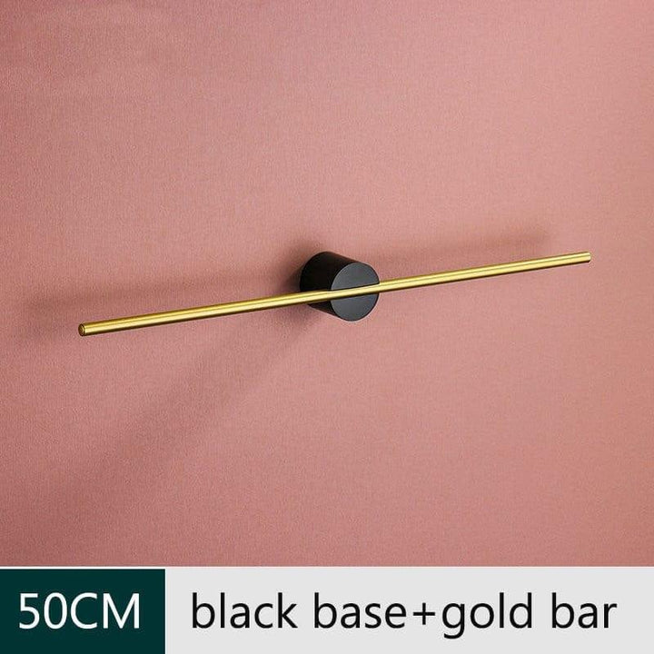 Væghængt Håndklædeholder i Sort Aluminium med Guld Detaljer