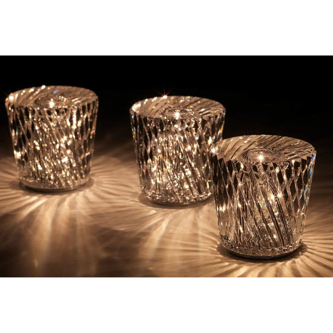 Genopladelig LED Krystal Bordlampe med Diamantdesign