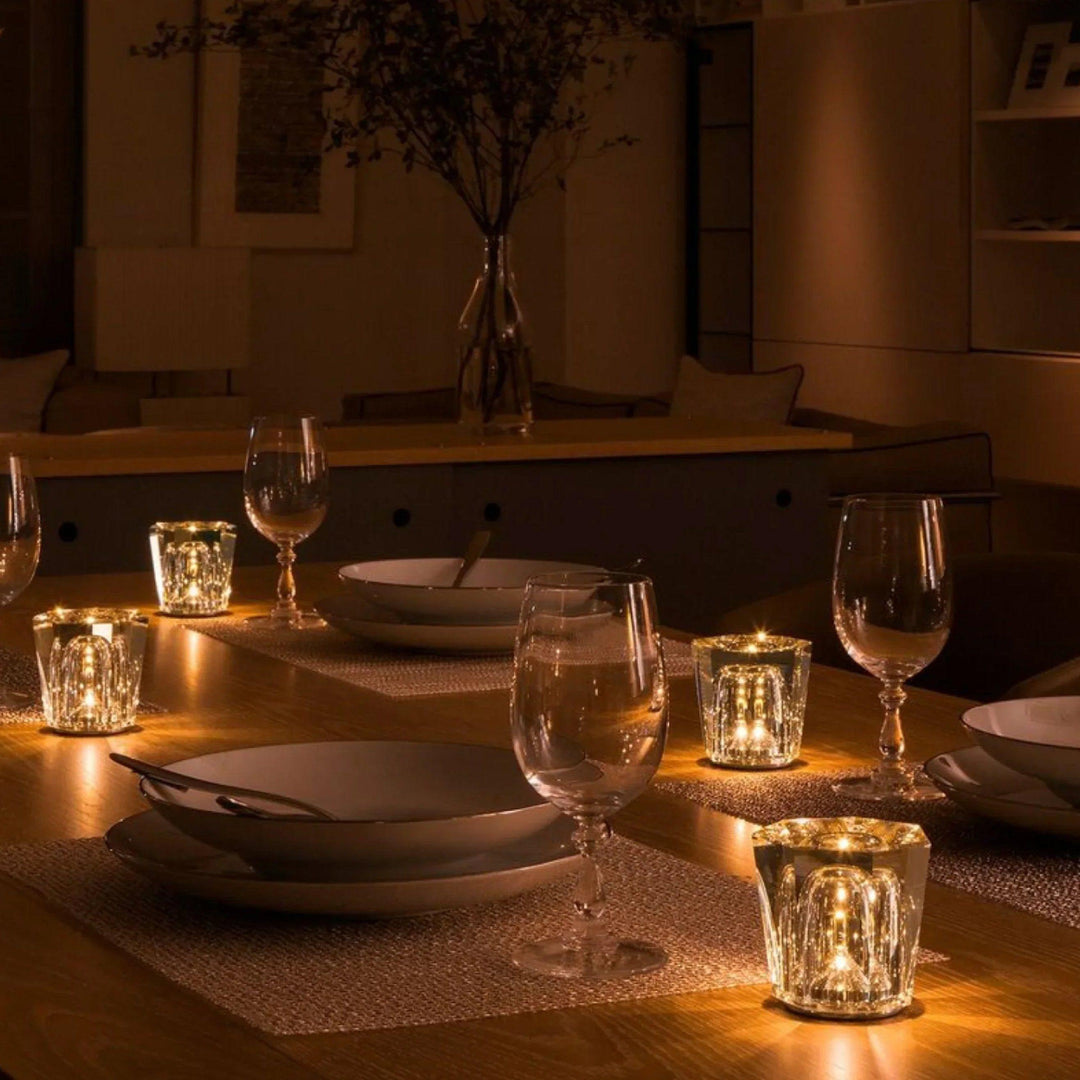 Genopladelig LED Krystal Bordlampe med Diamantdesign