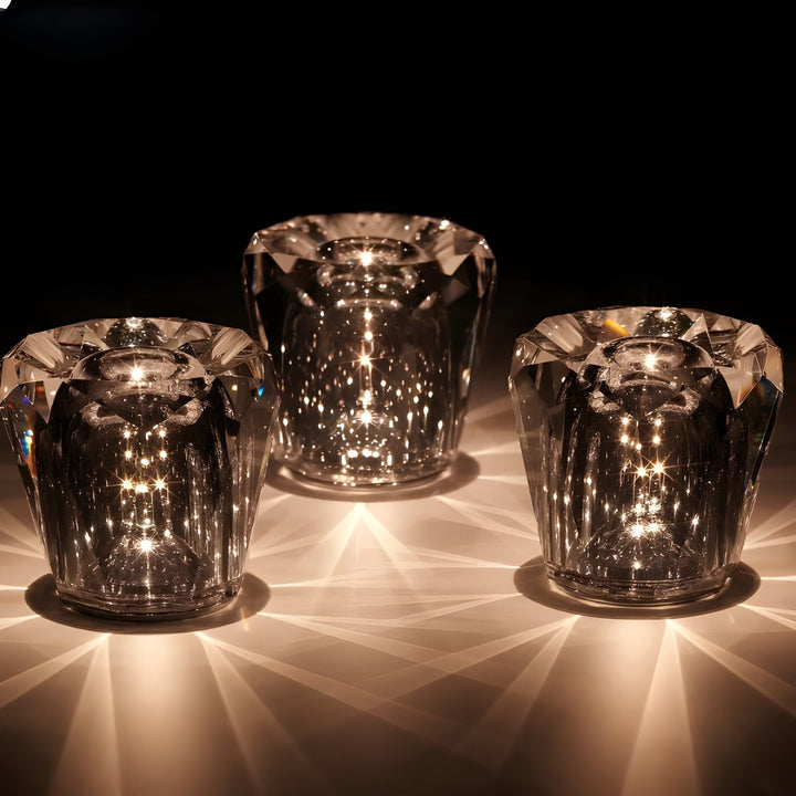 Genopladelig LED Krystal Bordlampe med Diamantdesign