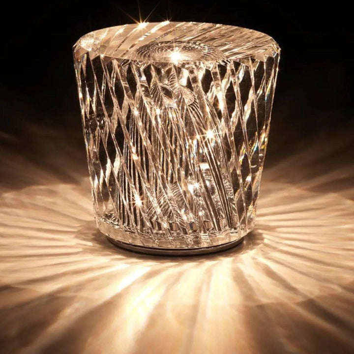 Genopladelig LED Krystal Bordlampe med Diamantdesign