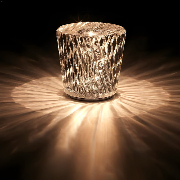 Genopladelig LED Krystal Bordlampe med Diamantdesign