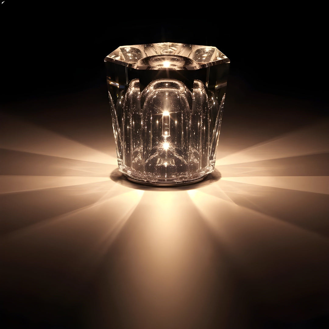 Genopladelig LED Krystal Bordlampe med Diamantdesign