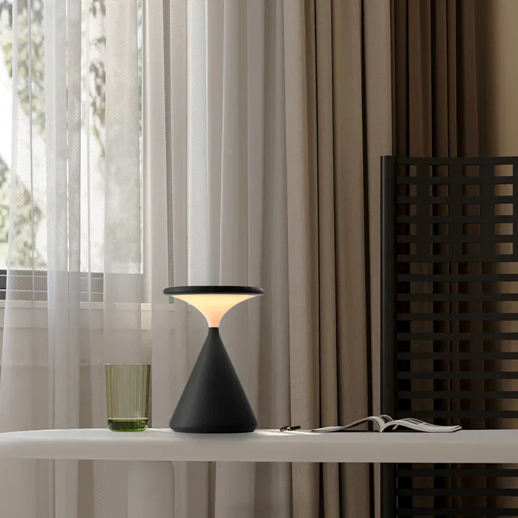 Trådløs Bordlampe i Timeglasdesign med Varmt Lys