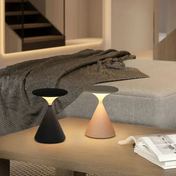 Trådløs Touch Dimmer Bordlampe i Timeglas Design