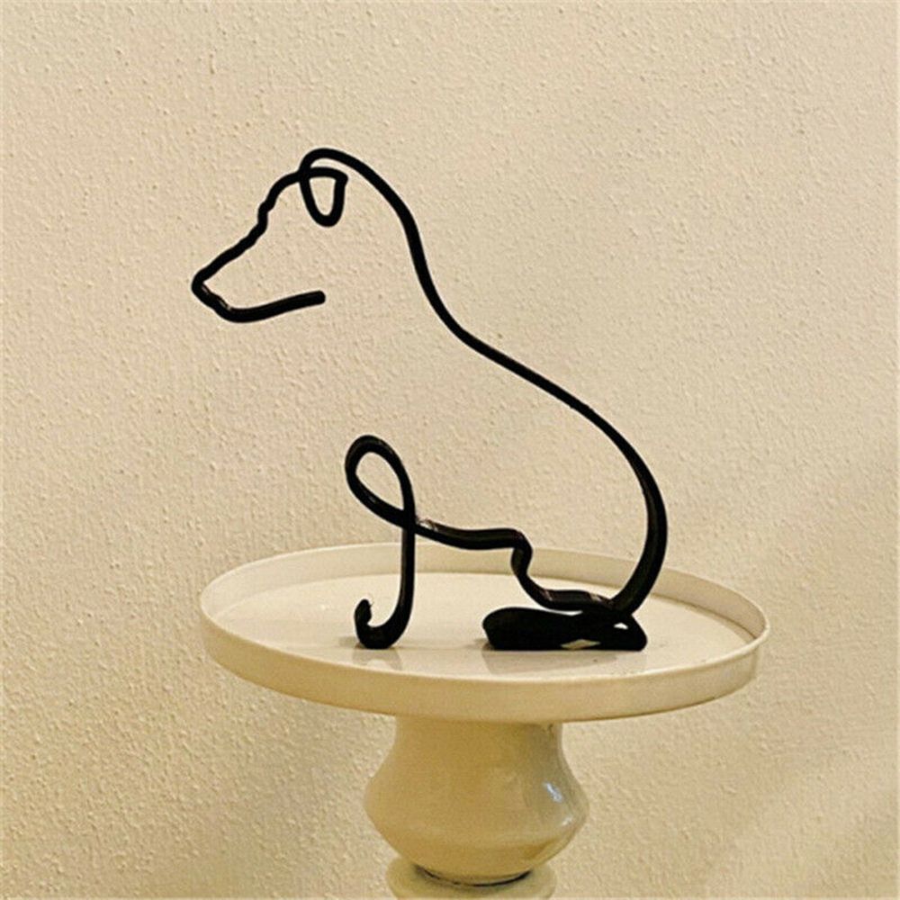 Abstrakt Metal Kat og Hund Skulptur til Skrivebord