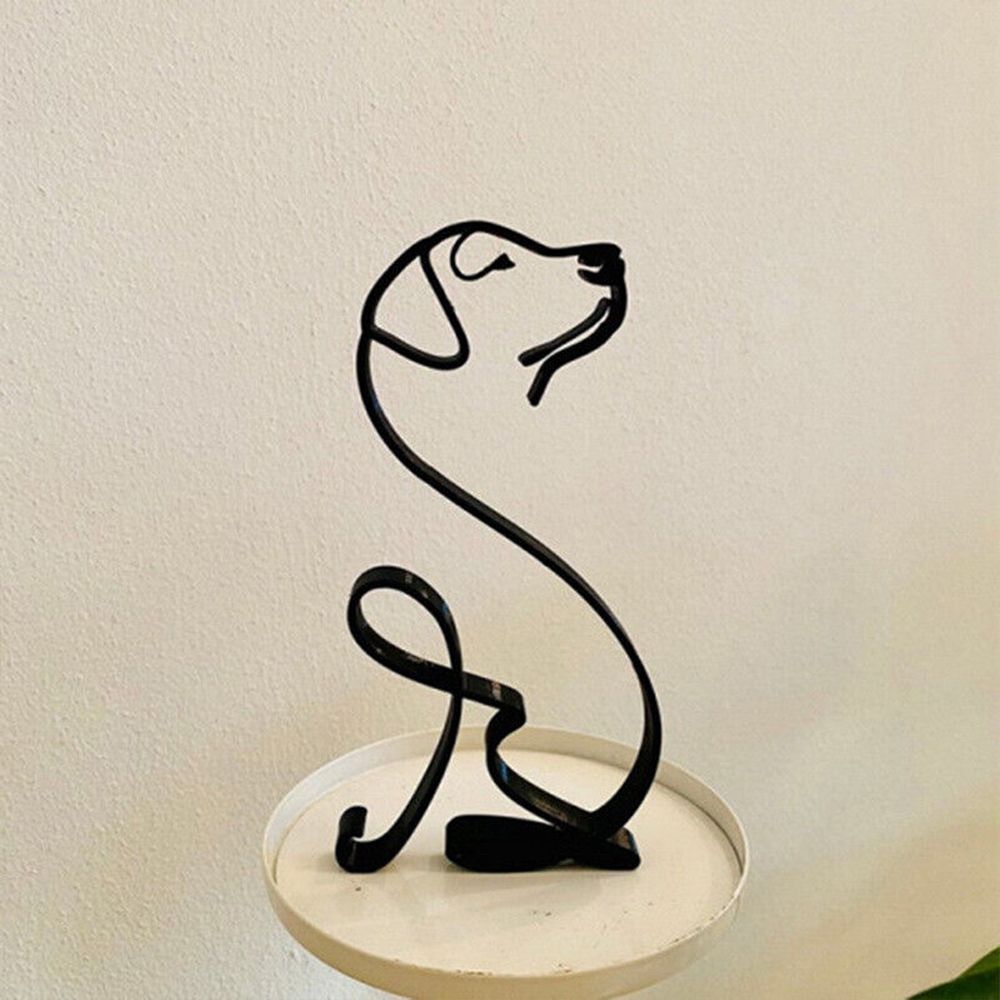 Abstrakt Metal Kat og Hund Skulptur til Skrivebord