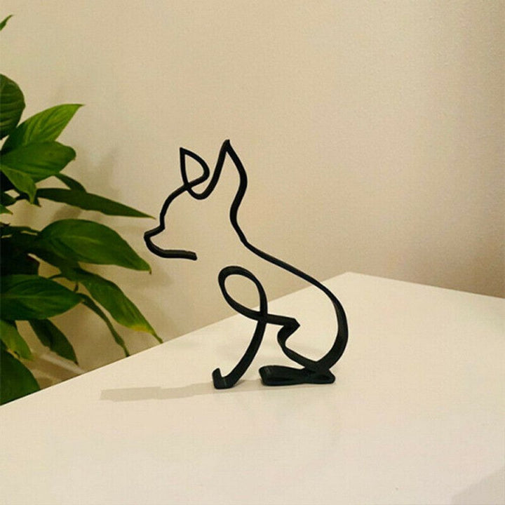 Abstrakt Metal Kat og Hund Skulptur til Skrivebord