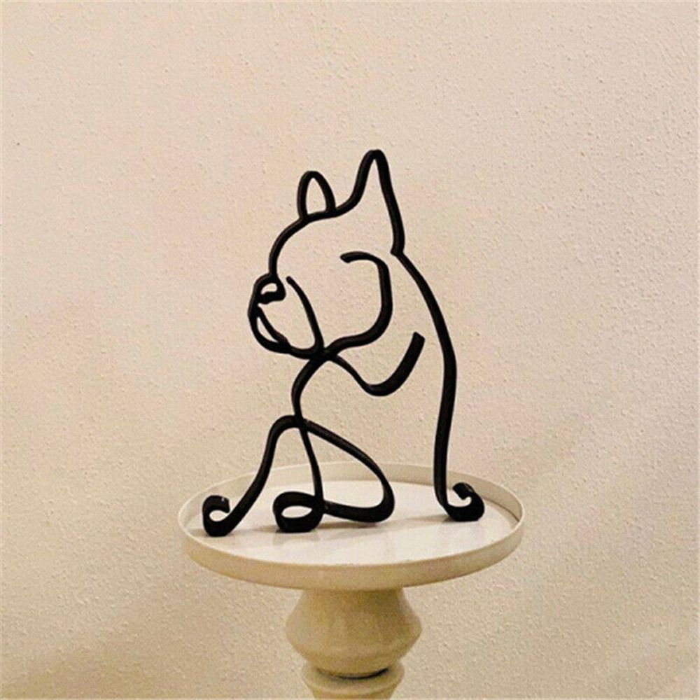 Abstrakt Metal Kat og Hund Skulptur til Skrivebord