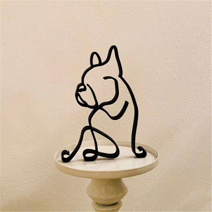 Abstrakt Metal Kat og Hund Skulptur til Skrivebord