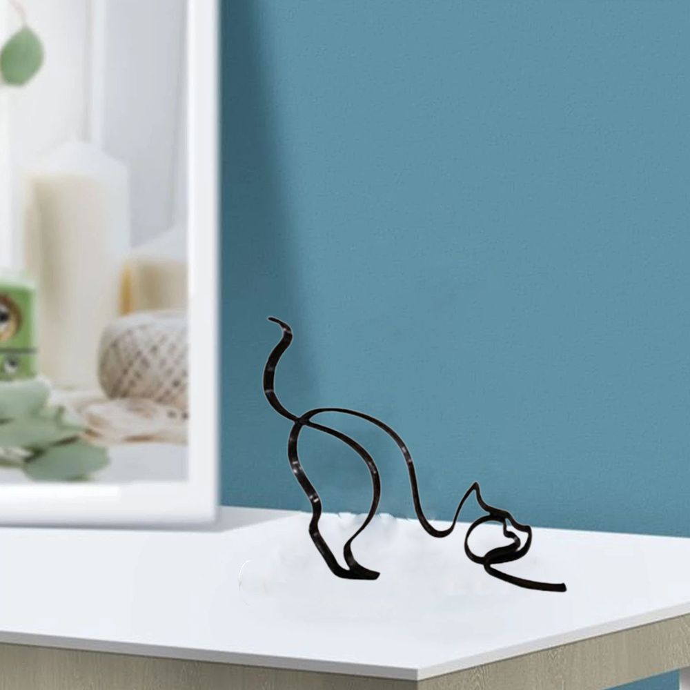 Abstrakt Metal Kat og Hund Skulptur til Skrivebord