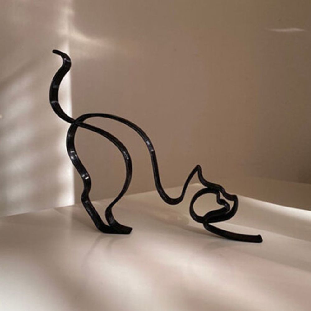Abstrakt Metal Kat og Hund Skulptur til Skrivebord