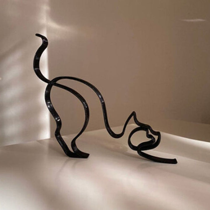 Abstrakt Metal Kat og Hund Skulptur til Skrivebord