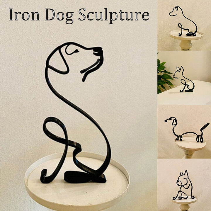 Abstrakt Metal Kat og Hund Skulptur til Skrivebord