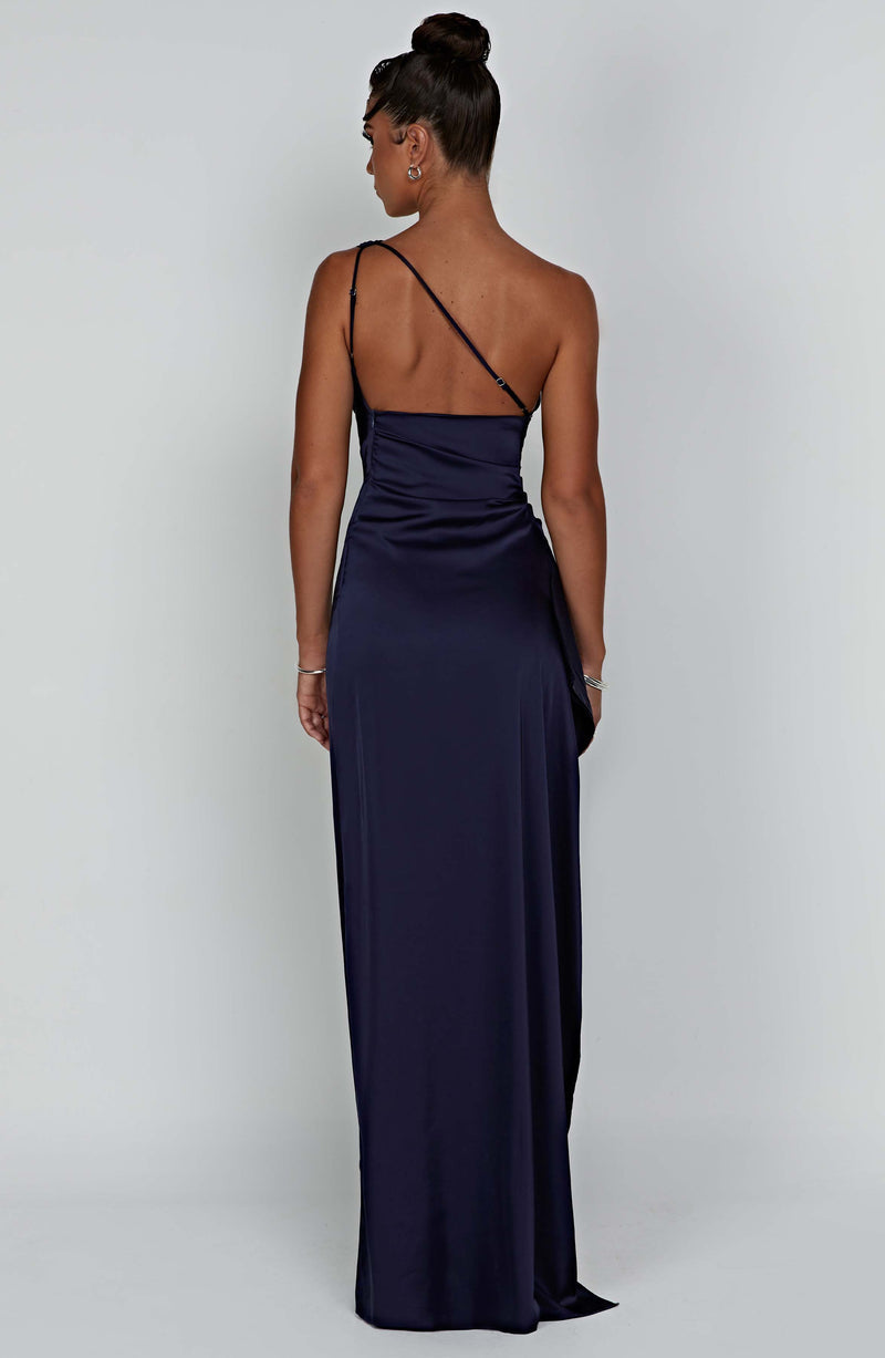 Celeste | Kvinders Bryllupsgæst Satin One Shoulder Bodycon Kjole