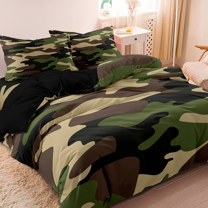 Chic Camouflage Duvet Cover Sæt i Blød Polyester/Bomuldsblanding