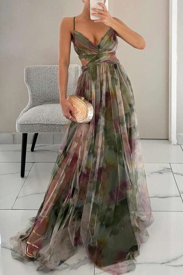 Cindy™ | Smuk blomsterprint maxi kjole