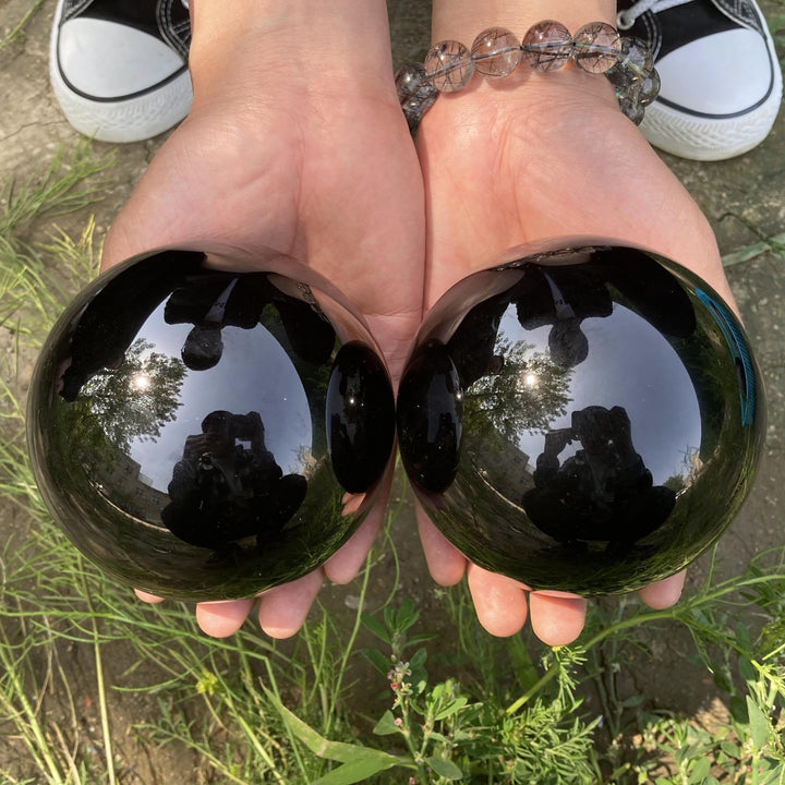 Obsidian Krystal Kule til Energi Rensning og Feng Shui