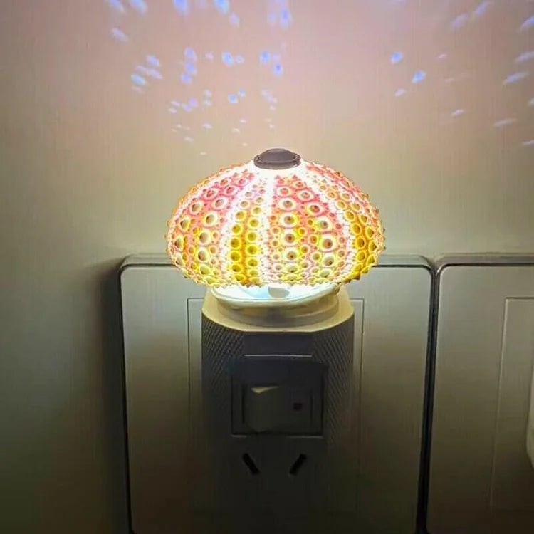 DIY Bordlampe med Naturlig Søpindsvin Skal og Guldbase