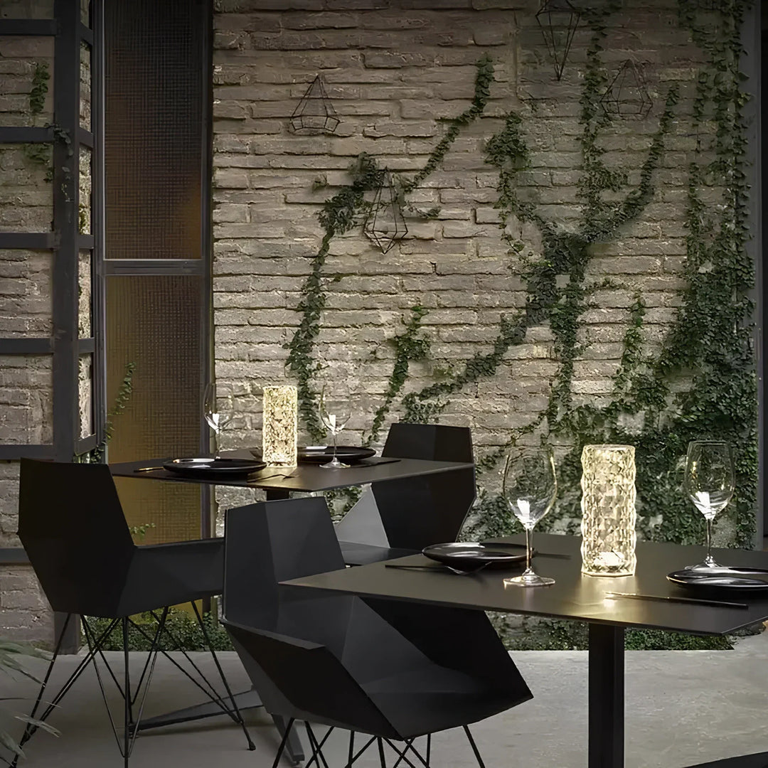 Krystal Touch Bordlampe med 16 Farver og USB-C Genopladning